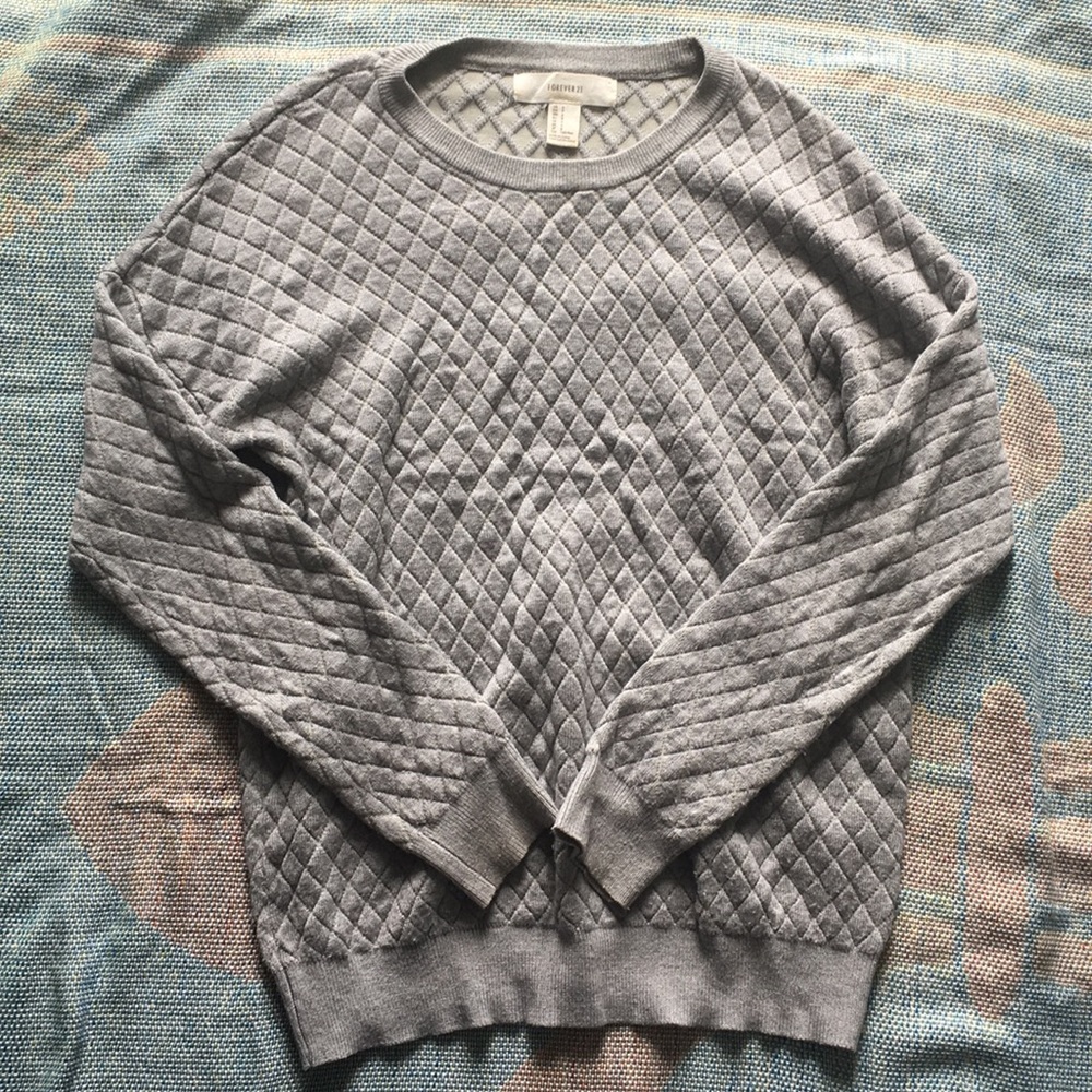 Forever 21 light gray textured sweater